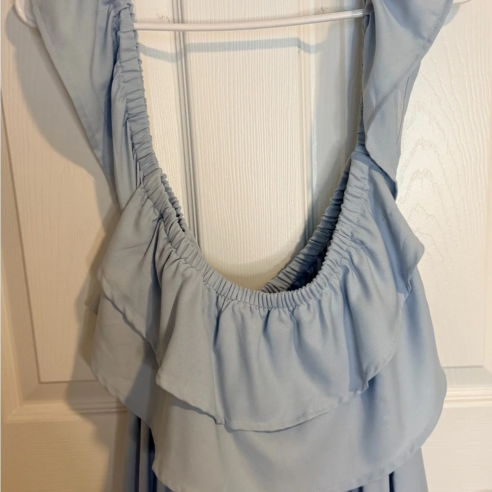 Lascana (Victoria Secret) Light Blue off the shoulder tiered Maxi Dress - Picture 4 of 13